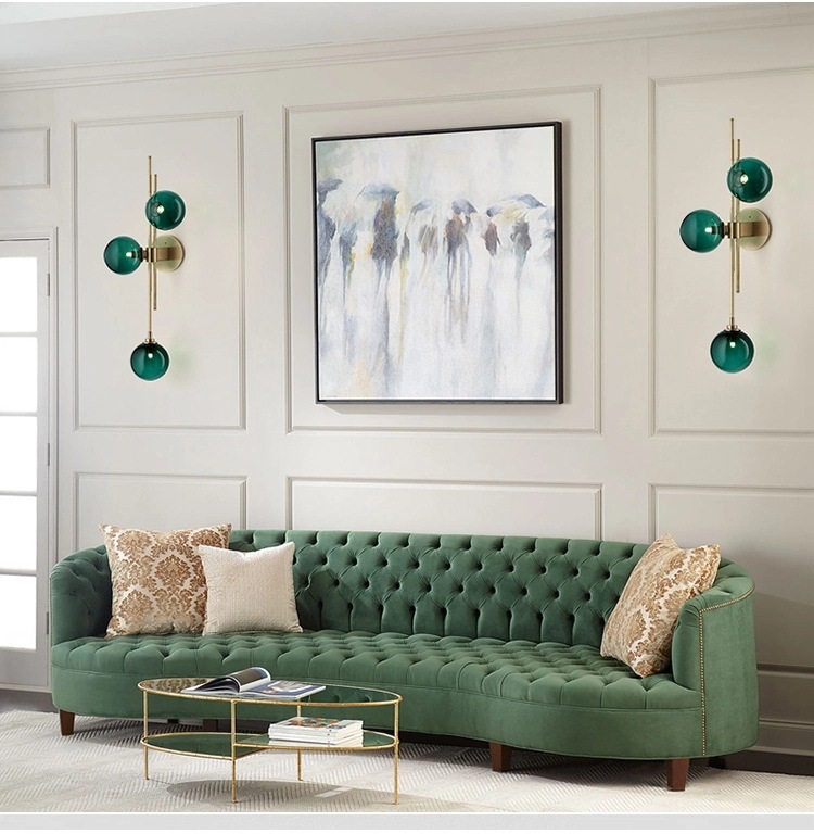 Светильник настенный ElegantLight DZN-13767 БРОНЗА + ЗЕЛЁНЫЙ ` D700/H320/3/G9/30W