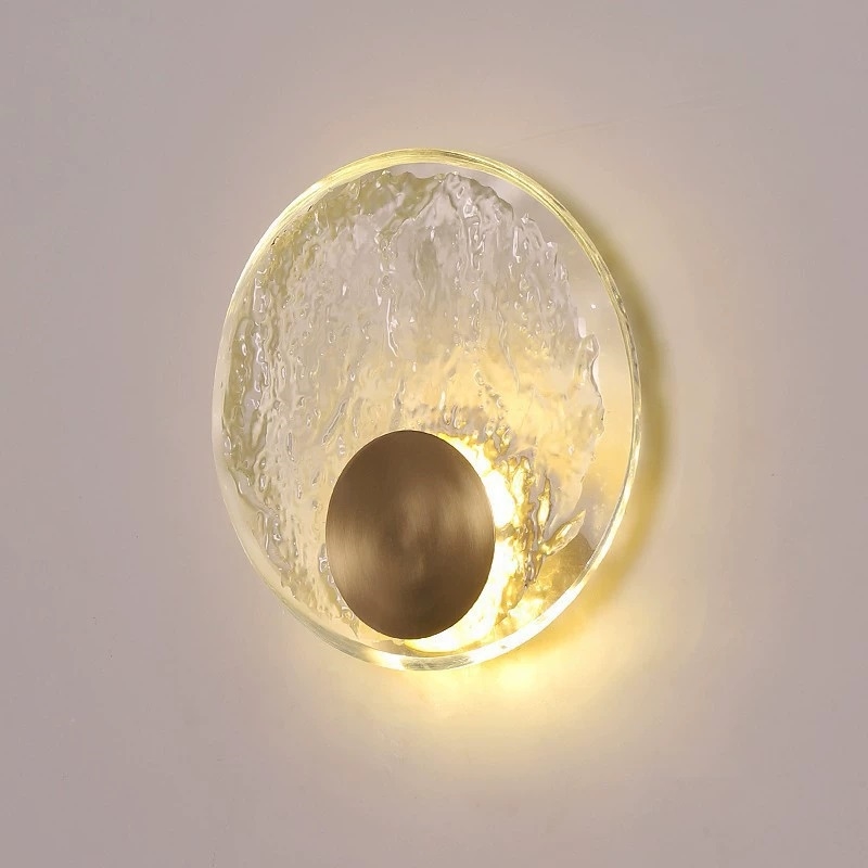 Светильник DZN-13797 ЗОЛОТАЯ БРОНЗА ` D200/H80/1/LED/.W/3000K стекло прозрачное, с рельефом
