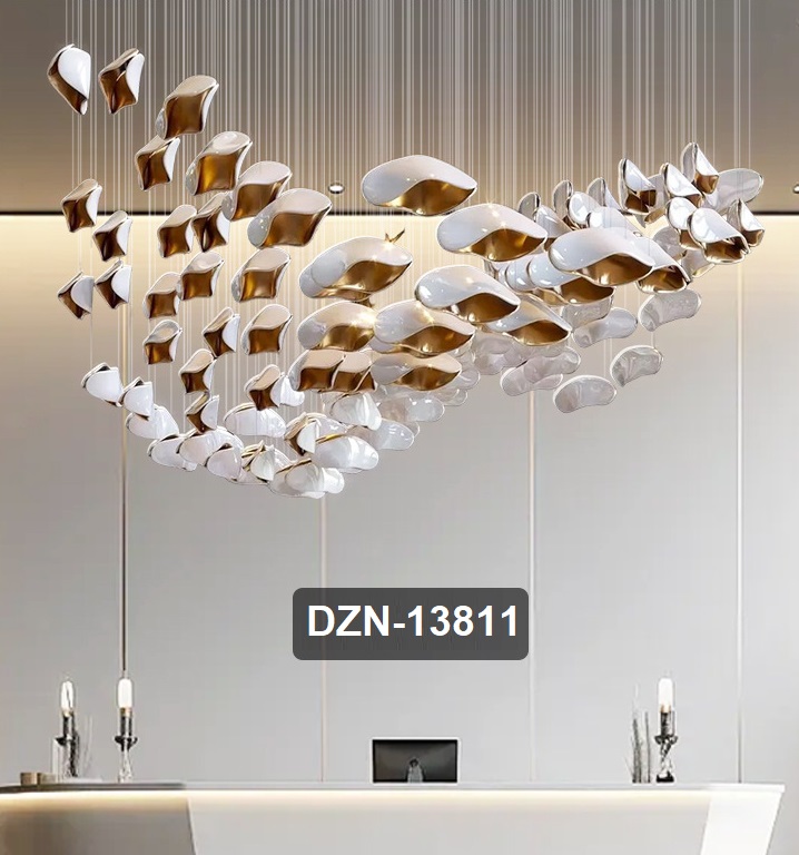 Светильник-инсталяция DZN-13811 БЕЛЫЙ+ЗОЛОТО D1000*1000/H1000/100 без источника света