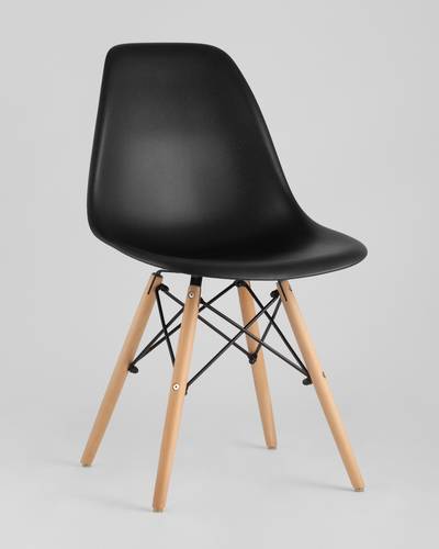 Eames DSW черный пластиковый, сталь, натуральный массив бука, 4 шт.